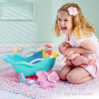 JC Toys - for Keeps Playtime! | Baby Doll Real Working Bath Set | Fits Dolls up to 16" | Shower and Faucet Really Work | Play Accessories | Ages 2+