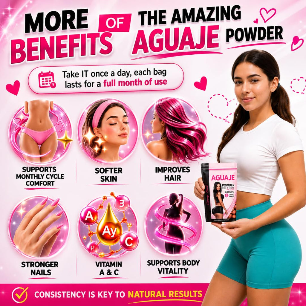 Aguaje CurvyFruit Powder for Women: Natural Curves & Hormonal Balance – – Booty, Hips & Bust Support – 3.5 Oz /1 Month Supply – Menopause Relief – Made in Peru