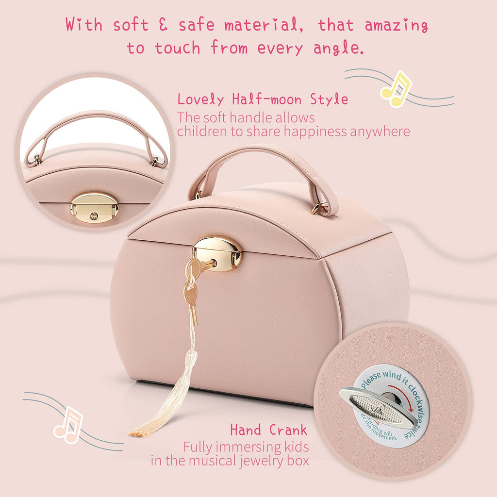 VLANDO 2 Layer Girls Musical Jewelry Box with Ballerina and Large Drawers