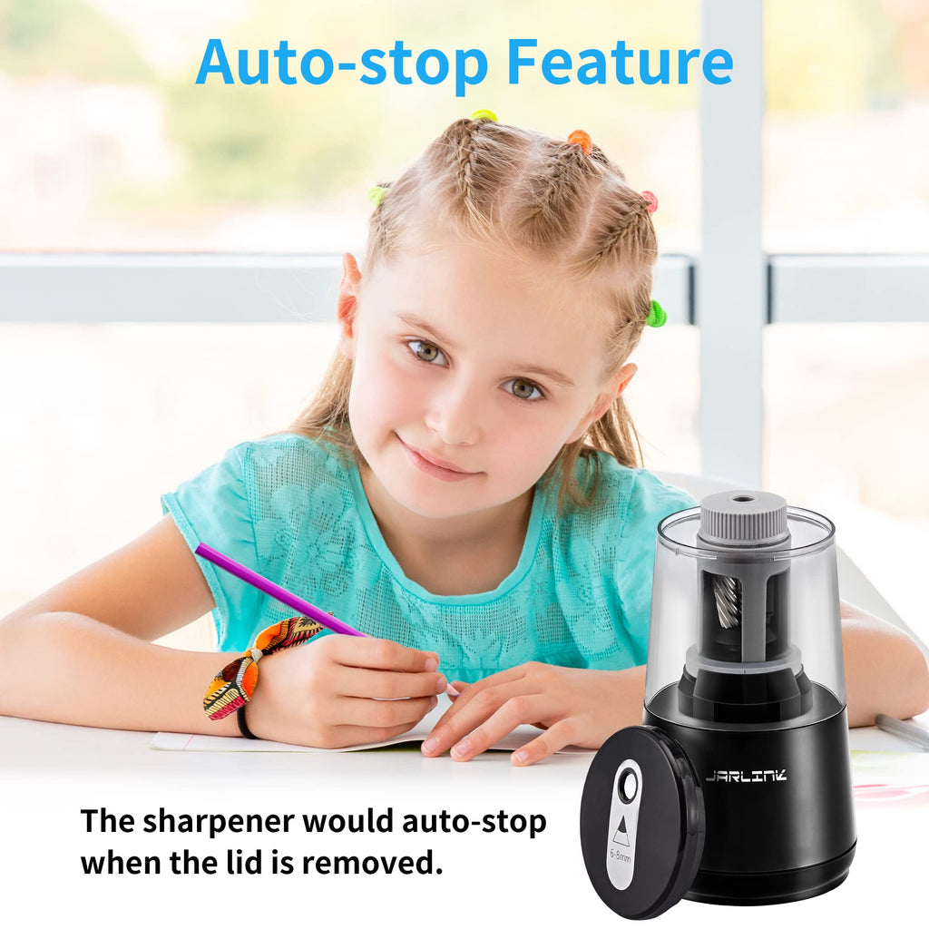 JARLINK Electric Pencil Sharpener, Heavy Duty Helical Blade, Auto Stop