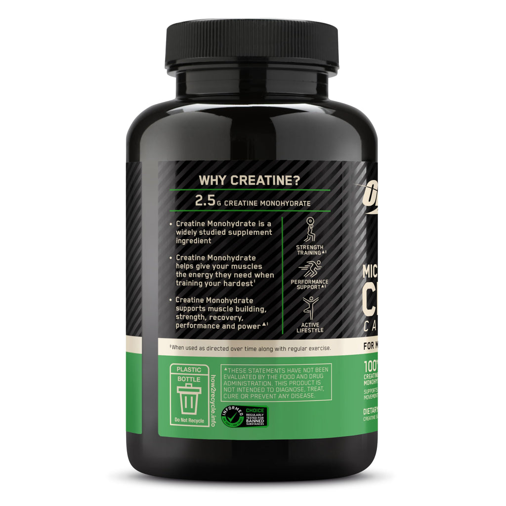 Optimum Nutrition Micronized Creatine Monohydrate Capsules, 100 Ct