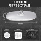 Veken 10'' Rain Shower Head with Handheld, High Pressure Rainfall Showerhead Combo with 5 Handheld Water Spray Modes for Bathroom Accessories, Home Decor, Detachable Dual Shower Heads, Brushed Nickel