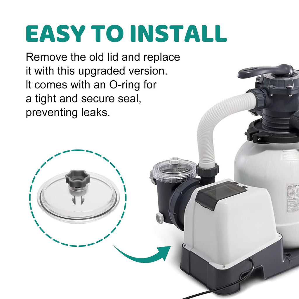 Sand Filter Pump Replacement Parts, SF15110 Pool Leaf Trap Cover Lid, Valve&O-Ring, Fits Intex 12 Inch Sand Filter Pumps, Replacement for Intex SF15110, 11823, SF80110-2, SF80110-1, ECO15110-2 Models