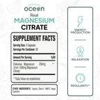 Organics Ocean Real Magnesium Citrate - High Absorption Magnesium Supplement - Chelated Magnesium to Support Energy, Relaxation, and Regularity - 6 Pack Bulk Supply