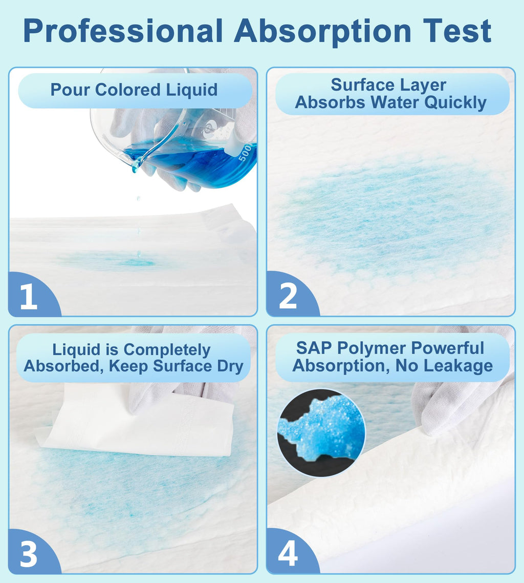 Bed Pads Disposable Adult 50 Count XXL, Super Absorbency Heavy Duty Chucks Pads Extra Large Incontinence Pads, Quick Drying Underpads Chux Pads for Puppy Pets Baby Adults Elderly, 30” x 36”, White