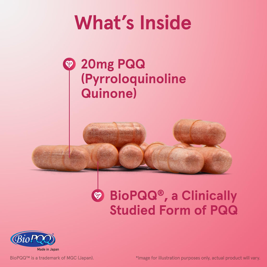 Jarrow Formulas® PQQ 20 mg, Dietary Supplement, Heart, Brain, and Metabolism Support, 60 Veggie Capsules, 60 Day Supply