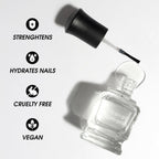 Deborah Lippmann Hard Rock Base and Top Coat | Promotes Healthy Growth for Soft Nails | Diamond Powder Strengthens and Protects Nail Polish | Clear, 50 Fl. Oz