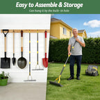 Thatch Rake, 15-Inch Wide Manual Dethatcher Rake for Cleaning Dead Grass, Loosening Soil, 55" Efficient Steel Metal Dethatching Rake with Long Adjustable Handle, Thatch Rakes for Lawns, Yard, Garden