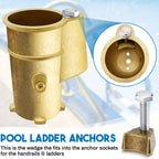 MorningRo 4 Pcs Pool Ladder Anchors Bronze Wedge Assembly Swimming Pool Stair Rail Anchor with Bolt Compatible with Perma Cast 3", 4" Hand Rail Anchors Sockets Ladder Parts Brackets