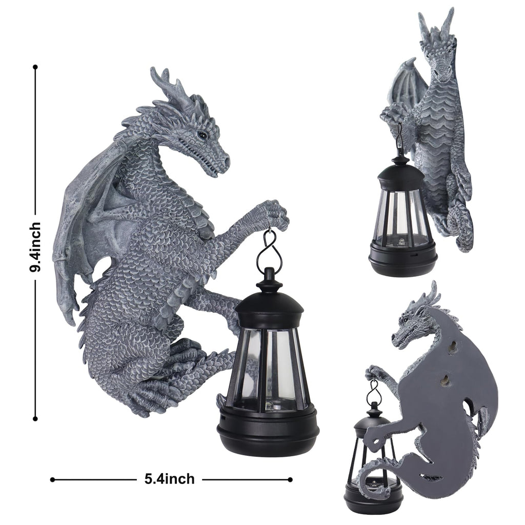 Garden Statues Tree Hugger Dragon - Dragon Statue Solar Light Outdoor Decor