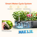 owltron Hydroponics Growing System Kit, 12 Pods Indoor Herb Garden with 24W LED Grow Light Full Spectrum, Planting Height Up to 20", Quiet Water Pump, Indoor Gardening for Gifts, Kitchen, Black
