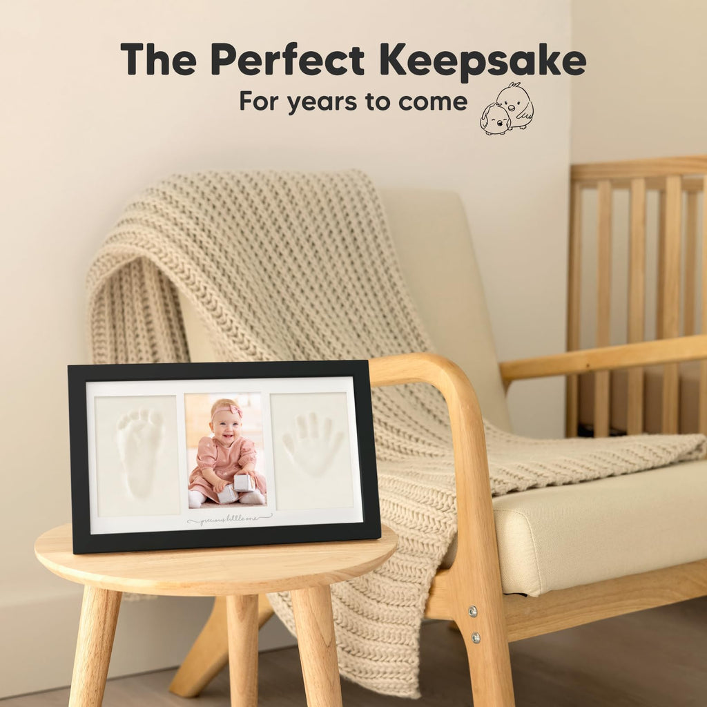 KeaBabies Baby Hand and Footprint Kit, Clay Keepsake Frame (Onyx Black)