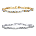PAVOI CZ Tennis Bracelet for Women, 14K Gold Plated, Two Tone Gold, 7 In