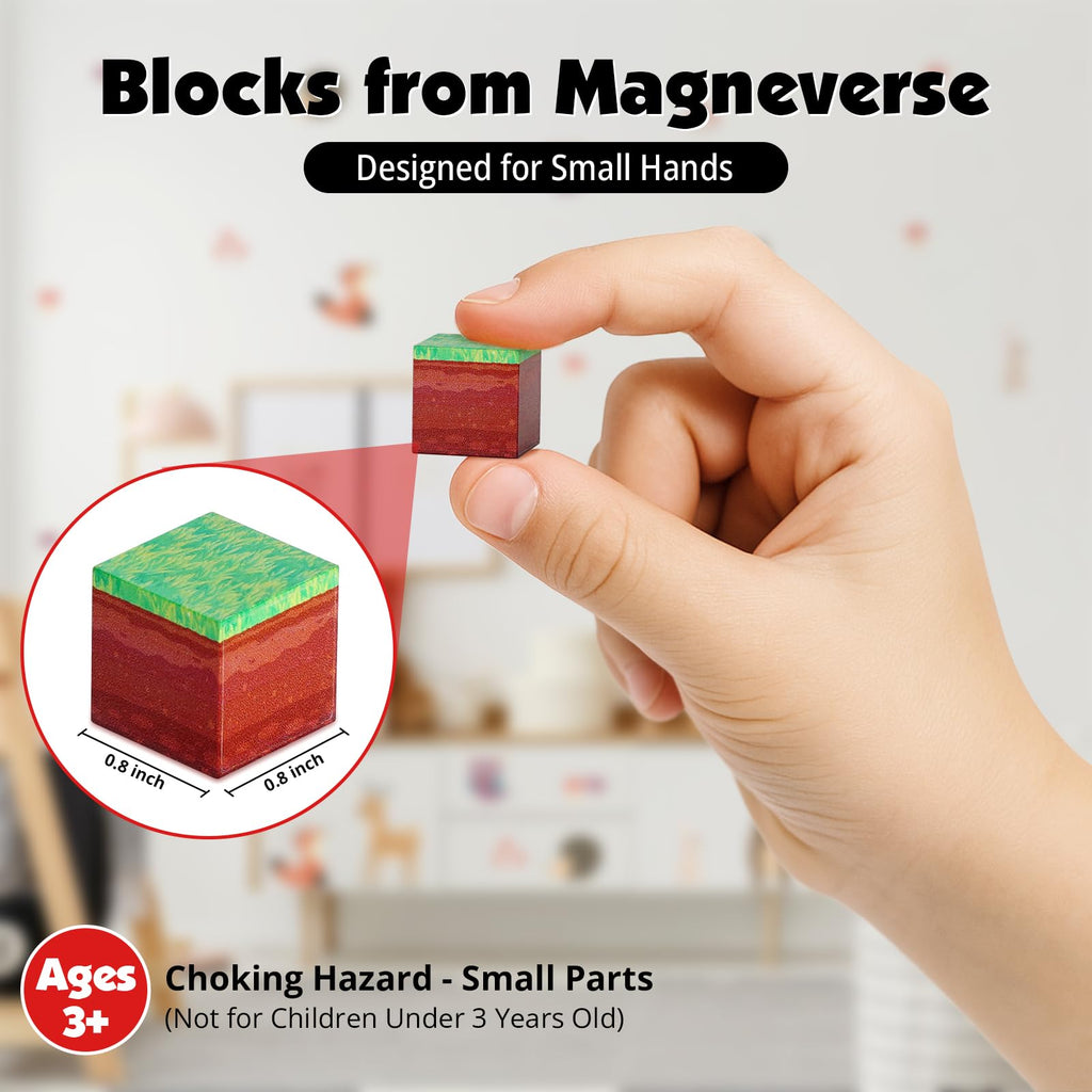 Magneverse 300 PCS 0.8in Magnetic Blocks - Magnet Toys for Kids, Magnetic Building Blocks Cubes, Stacking Magnets, School STEM Toys Birthday Gifts for Boys and Girls Age 3+ Years Old (Theme: Portal)