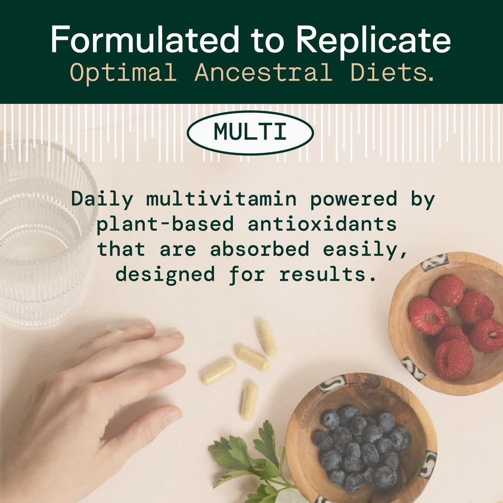 Adapt Naturals Multivitamin for Women & Men, Bioavailable Easy-to-Absorb Multivitamin Daily Supplement with Biotin, Niacin, Vitamin A, B, C, D, E, K1, Zinc, Magnesium - Immune Support - 60 Day Supply