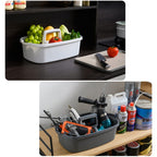 JiatuA Large Cleaning Supplies Caddy Portable Shower Basket Supply Organizer with Handle Plastic Bucket Tool Storage for Bathroom, Bedroom, Kitchen, College Dorm, Garden, Dark Gray