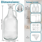 2 Pcs Glass Liquid Laundry Detergent Dispenser with Pump (Upgraded), 64 oz Dispenser for Laundry Room, Half Gallon Glass Jugs with Airtight Lid