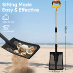 Sand Sifter Shovel, Long Lightweigh Sifting Shovel for Sand Sifter, Perfect for Shark Tooth, Leaf Collector