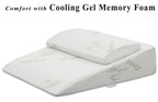 InteVision Extra Large Bed Wedge Pillow (33 x 30.5 x 7.5 inch) and Headrest Pillow in One Package - Help Relief from Acid Reflux, Post Surgery, Snoring - 2 inch Memory Foam Top