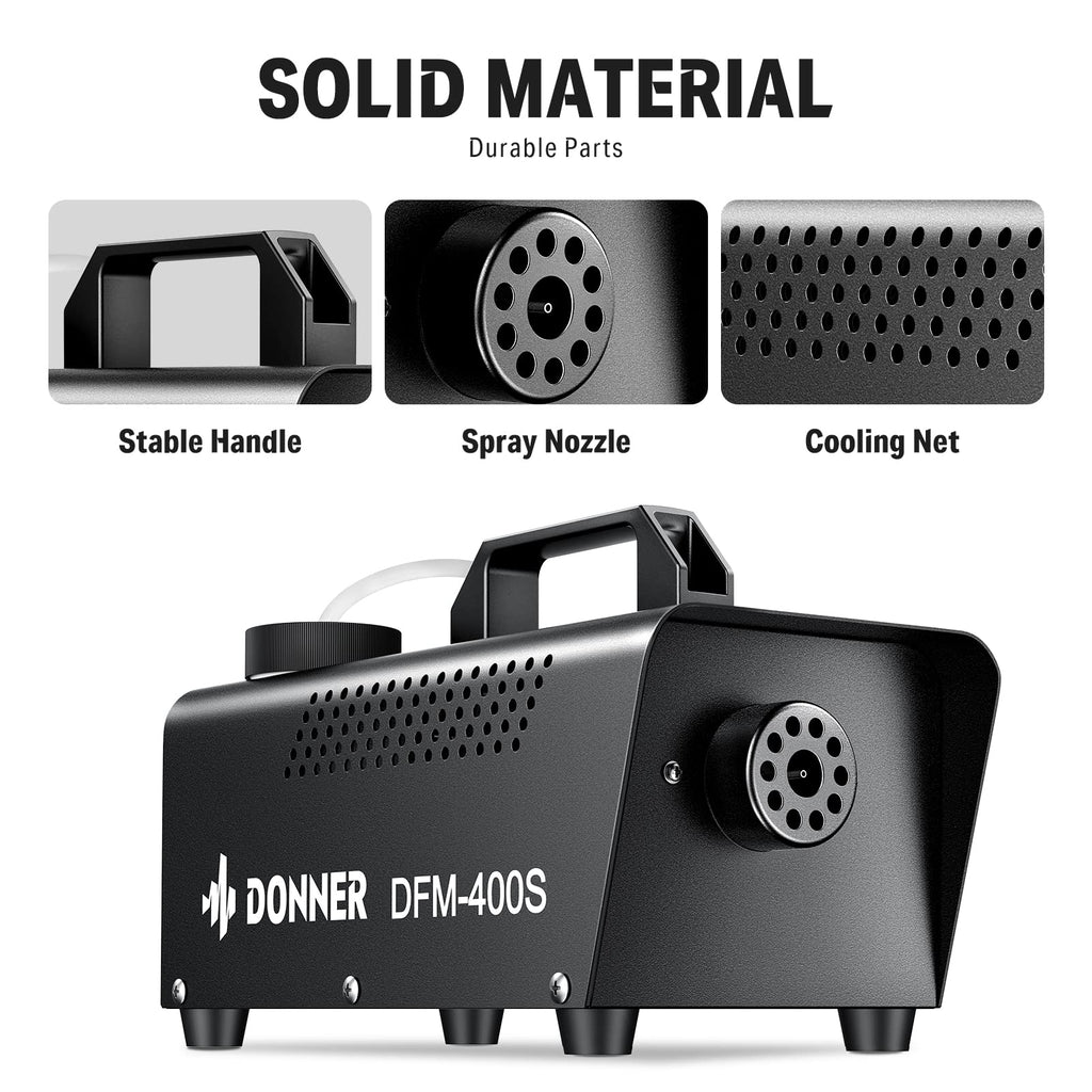 Donner Fog Machine for Party, Smoke Machine with Wired Remote Control, Smoke Machine Fog DFM-400S 400W for Stage Festival Christmas Halloween Thanksgiving Parties Show