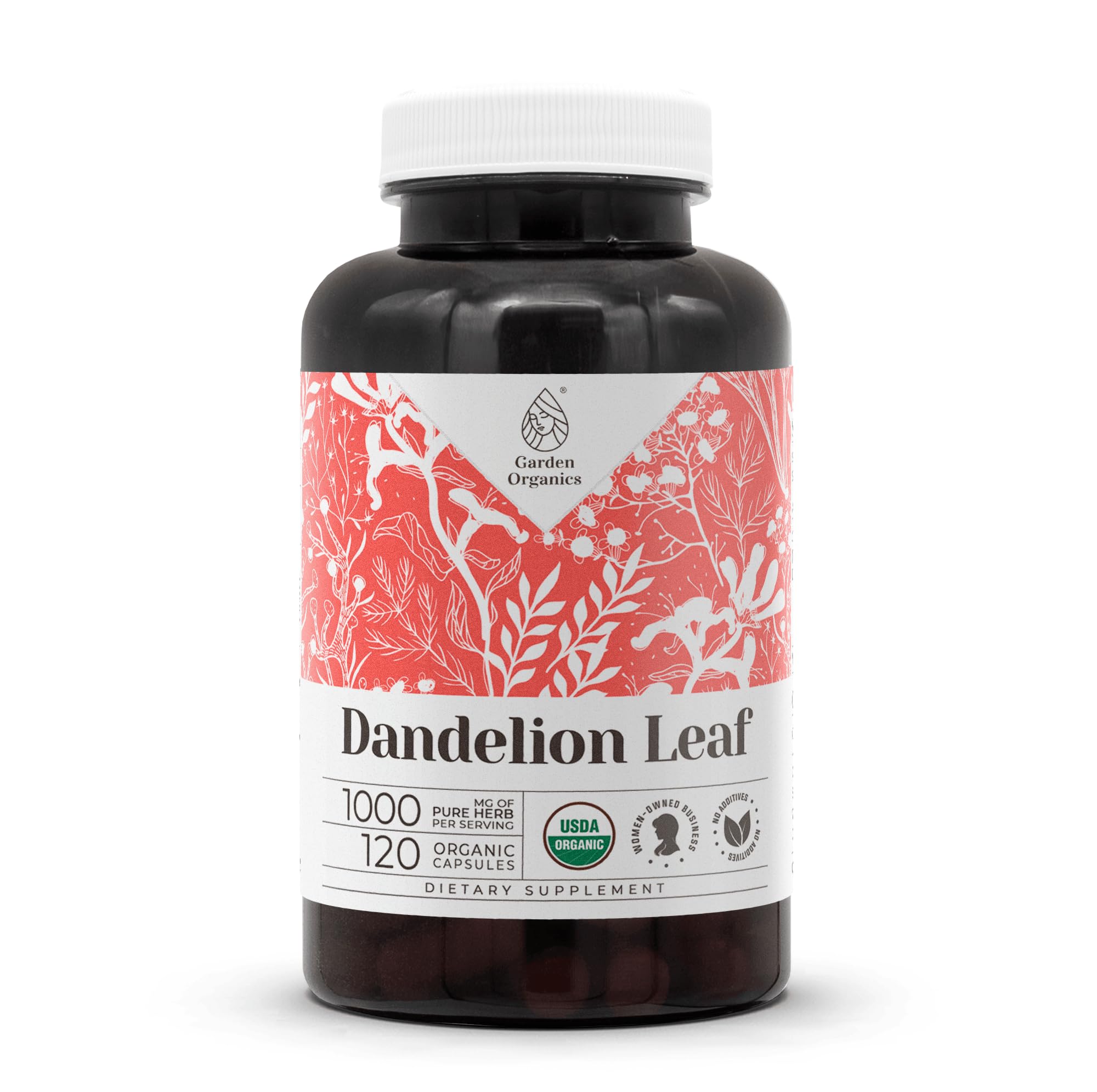 Dandelion Leaf USDA Organic 120 Capsules | Digestive System, High-Potency Supplement | Certified Organic Vegetarian Capsules and Organic Dandelion (Taraxacum Officinale) Dried Leaf (120 Capsules)