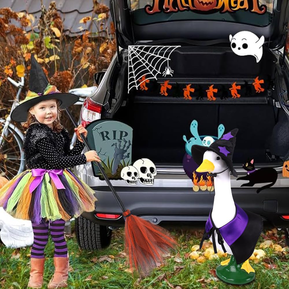 Halloween Goose Outfit Witch Porch Goose Clothes for Outdoor Lawn Decor