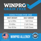 WINPRO Allergy Chews – Plasma-Powered Formula for Dog Seasonal Allergy Support – Grain-Free, Natural Blood Protein Supplements – 60 Soft Chews