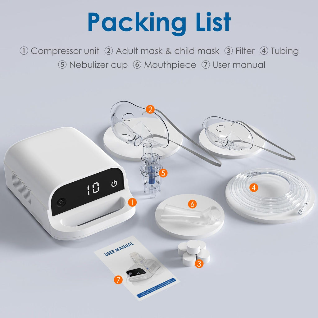 Smart Digital Display Nebulizer for Adults and Children, Nebulizer for Home Use-DN02-0519-spr-S4