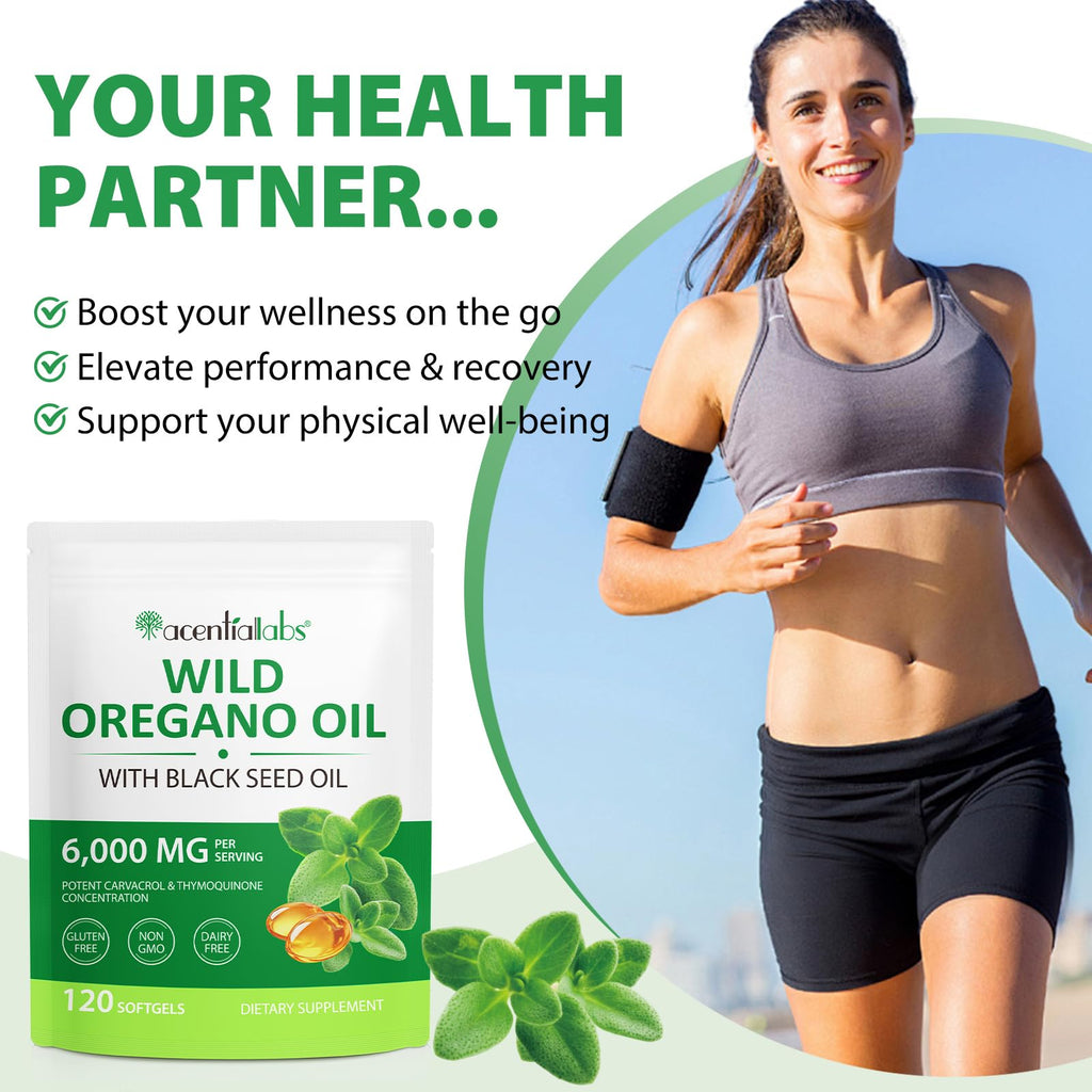Oregano Oil Capsules Organic, (2 Pack) Oil of Oregano with Black Seed Oil, 2 in 1 6000mg, Natural Defense Supplement, Non-GMO, Easy to Swallow