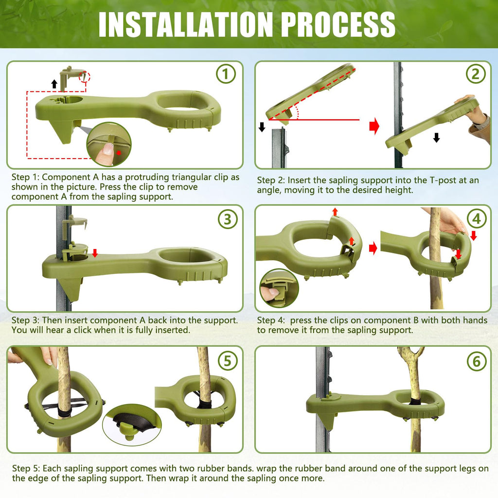 Tree Supports Young Trees, 4PC Tree Stake Stabilizer Kit for Leaning Tree