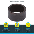 SharkBite 3/8 Inch Copper Crimp Rings, Pack of 25, PEX Pipe, PE-RT, 23101CP25