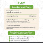 B’Leaf Nature Berberine Phytosome, 120 Capsules – 1100mg Berberine Supplement for Metabolic and Cardiovascular Support – Vegan, Gluten-Free, Non-GMO Berberine Phytosome Capsules for Immune Wellness
