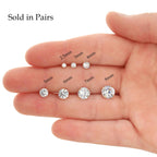 14k Yellow Gold 5mm Solitaire Round Cubic Zirconia CZ Stud Earrings