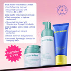 Evereden Daily 1-2-3 Routine: Clean, Vegan Skin Care Set for Kids, Hydrating, Non-Toxic Skincare Set with Multi-Vitamin Fragrance-Free Face Wash & Fragrance-Free Face Cream & SPF 30 Mineral Sunscreen