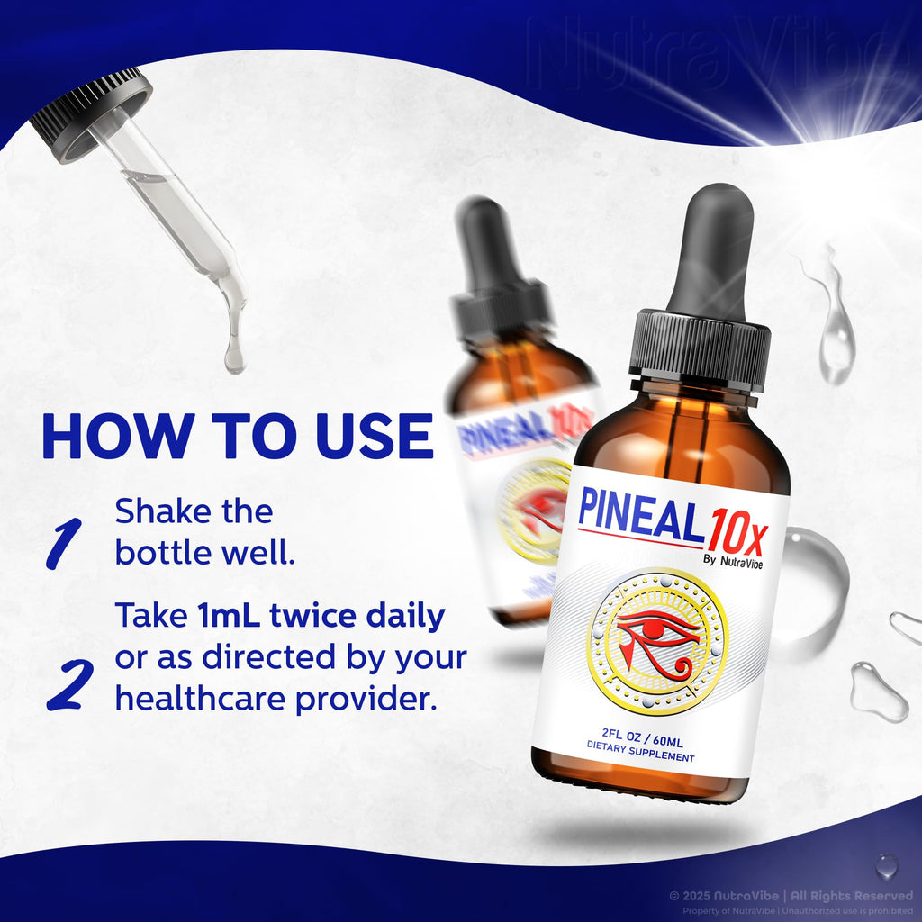 Pineal 10x Drops ��� Daily Support Formula with a Clean, Natural Blend to Maintain Restful Evenings, Balanced Rhythms & Relaxation | Easy-to-Use Pineal10x for Nighttime Wellness (30 Servings)