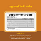 Natural Factors RegenerLife Powder - Supports Cellular Energy & Fatigue* - Mitochondria Support Drink Mix - Non-GMO - Tropical Flavor - 2.86 oz