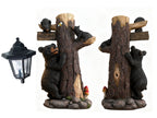 Oritty 19 Inches Bear Statue Welcome Sign Garden Statue with Solar Lights