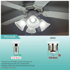 Brtstiun Light Bulbs for Ceiling Fan, E12 LED Bulb, 40W Equivalent, Daylight White 5000K, Small Base G45 LED Candelabra Light Bulbs, 600LM, Non-Dimmable, 10-Pack