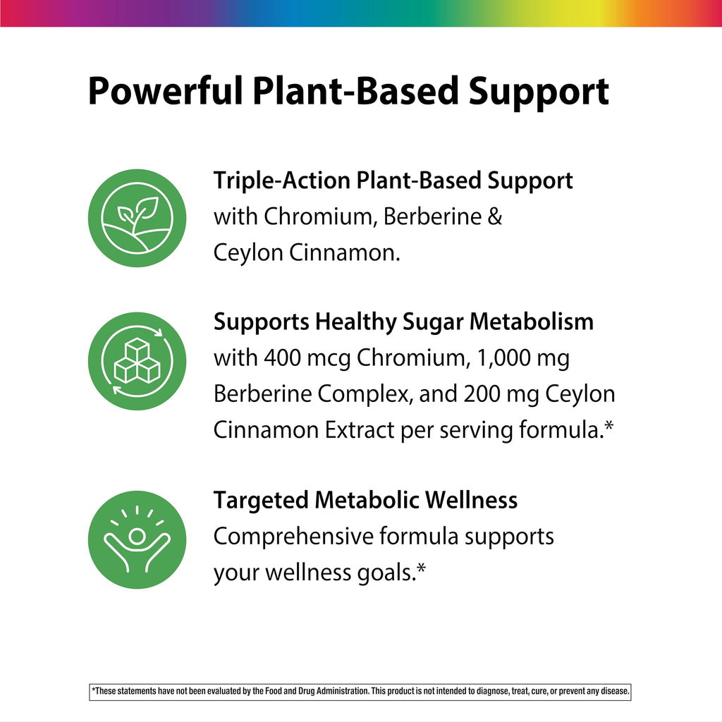 Rainbow Light Berberine Supplement with Ceylon Cinnamon | 60 Capsules