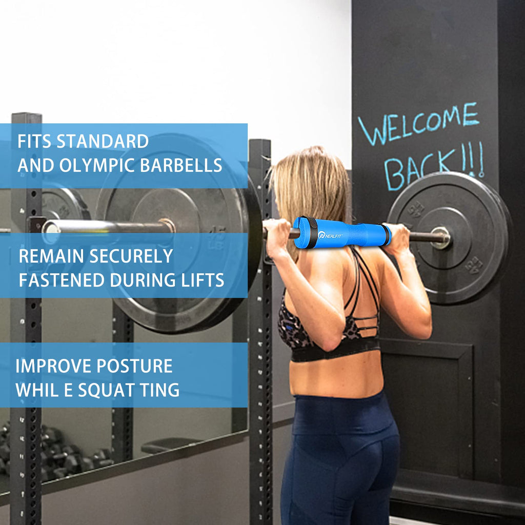 NEALFIT Barbell Pad Squat Pad for Squats���Squat Bar Pad���Great for Weightlifting,Lunges and Hip Thrusts���Foam Sponge Pad���Fit Standard and Olympic Bars Perfectly