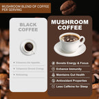 YEGE Mushroom Coffee, 6 Adaptogenic Mushrooms with Cordyceps, Reishi, King Trumpet, Shitake, Turkey Tail, Lions Mane, Instant Coffee Powder for Energy,Focus, Digestion & Immune Support, 30 Servings