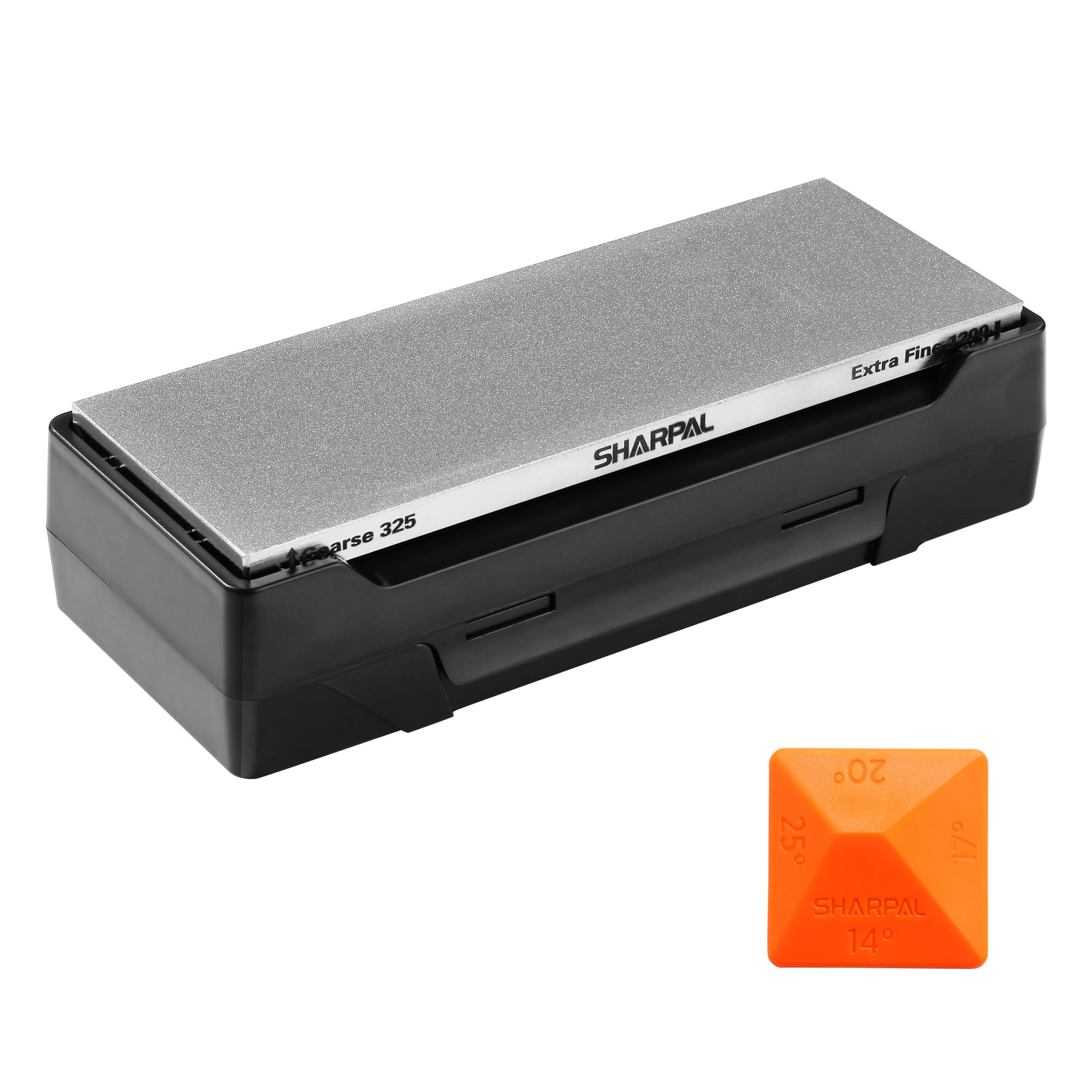 SHARPAL 162N Double-sided Diamond Sharpening Stone Whetstone Knife Sharpener |Coarse 325 / Extra Fine 1200 Grit | Storage Case with NonSlip Base & Angle Guide (8 in. x 3 in.) Fathers Day Gift