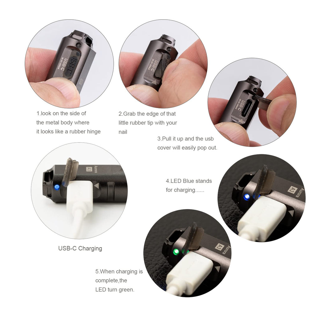 RovyVon A3 Gen 4 Mini Keychain Flashlight Super Bright 650 Lumens,