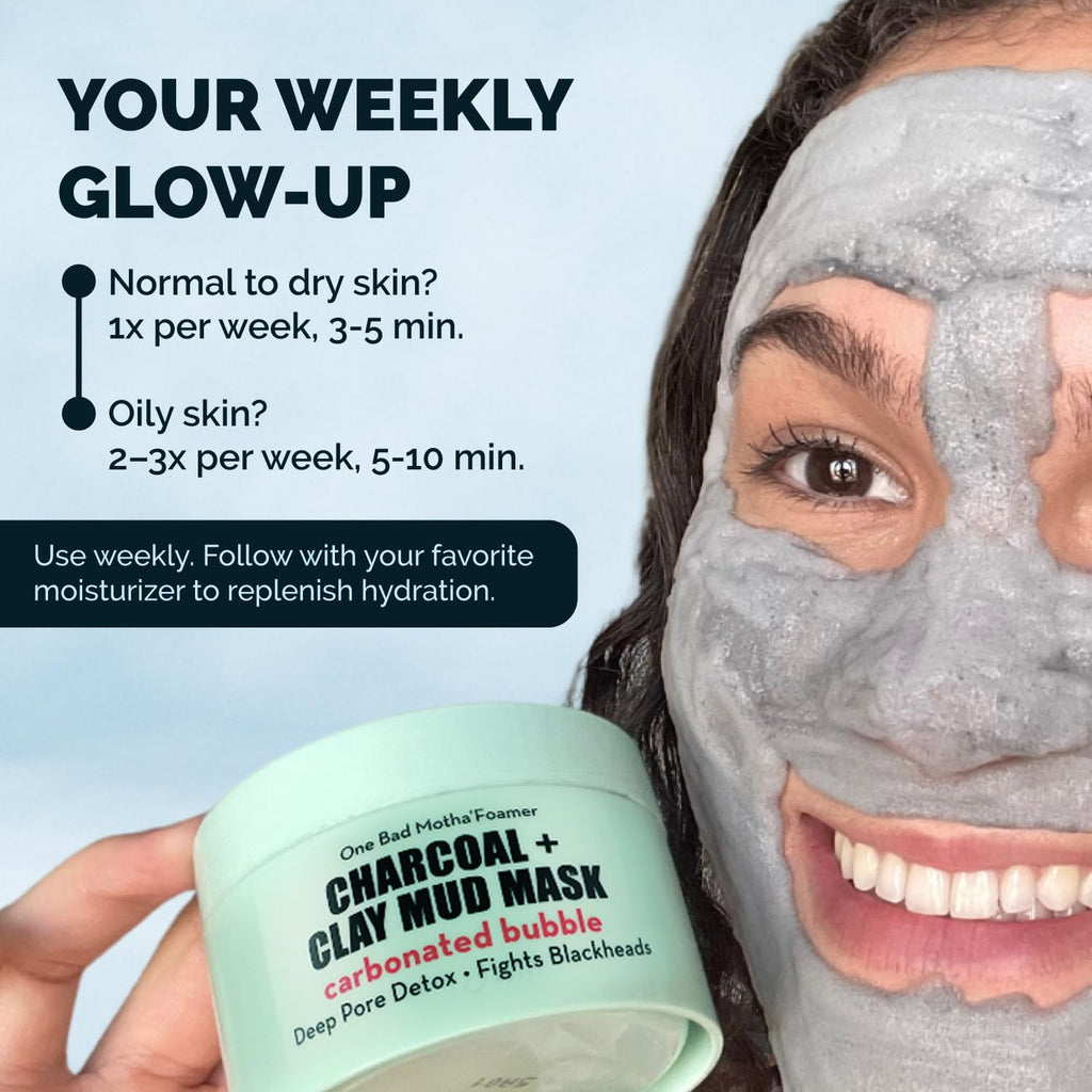 Elizabeth Mott Carbonated Bubble Detox Clay Mask – Korean Skincare for Deep Pore Cleansing, Acne, Blackheads & Oil Control – Charcoal Face Mask for Breakouts & Smooth Skin – Cruelty-Free, 3.53 oz