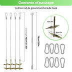 SIHAIAN Earth Anchors Kit with Driving Rod and Hook for SIHAIAN Pool Cover(Soft Surfaces),Suitable for anchoring Basketball Hoop, Pool, Trampoline, gazebos, and Orchards