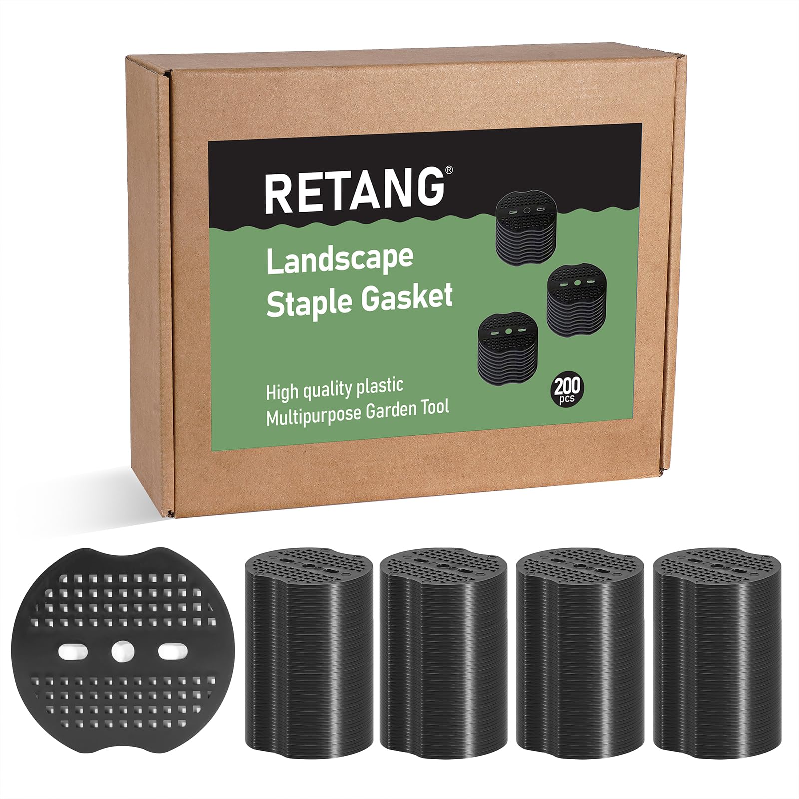 ReTang 200Pcs Landscape Staple Gaskets, Plastic Garden Stake Washers
