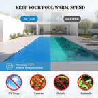 UIRWAY 16Mil Solar Pool Cover 18ft Round, Pool Covers for Inground and Above Ground Pools Ultra Thick Bubble Solar Blanket, Long-Lasting, High Heat Retention, UV Protection, Customizable Fit, Blue