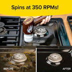 Horsepower Scrubber Gold Edition, Longer Battery Life, Electric Power, Rechargeable, Spins 350 RPM, Waterproof, 5 Brush Heads, AS SEEN ON TV, Cleans Dirt & Grime: Bathrooms, Kitchen, Indoors/Outdoors