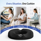 ZIKEE Dual U-Shaped Donut Pillow for Tailbone Pain, Hemorrhoid Pillow for Sitting with Pressure Relief Hole & Slope Design, Donut Seat Cushion for Coccyx, Postpartum & Post Surgery Sitting Relief
