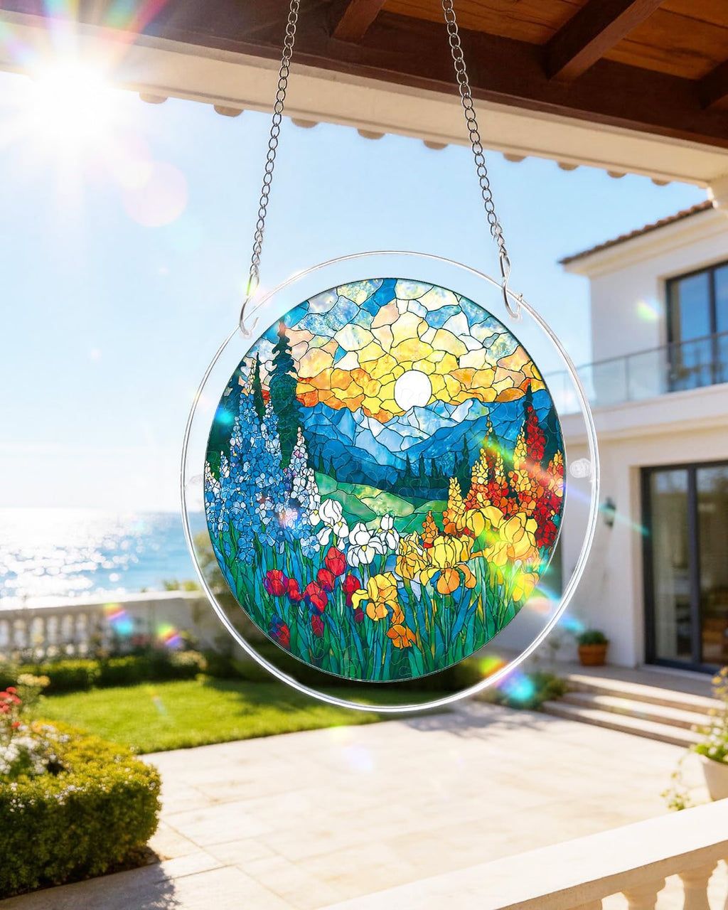 KaayeeWood Acrylic Suncatcher Puzzle, Dawn Blossom Sea-7.4 in